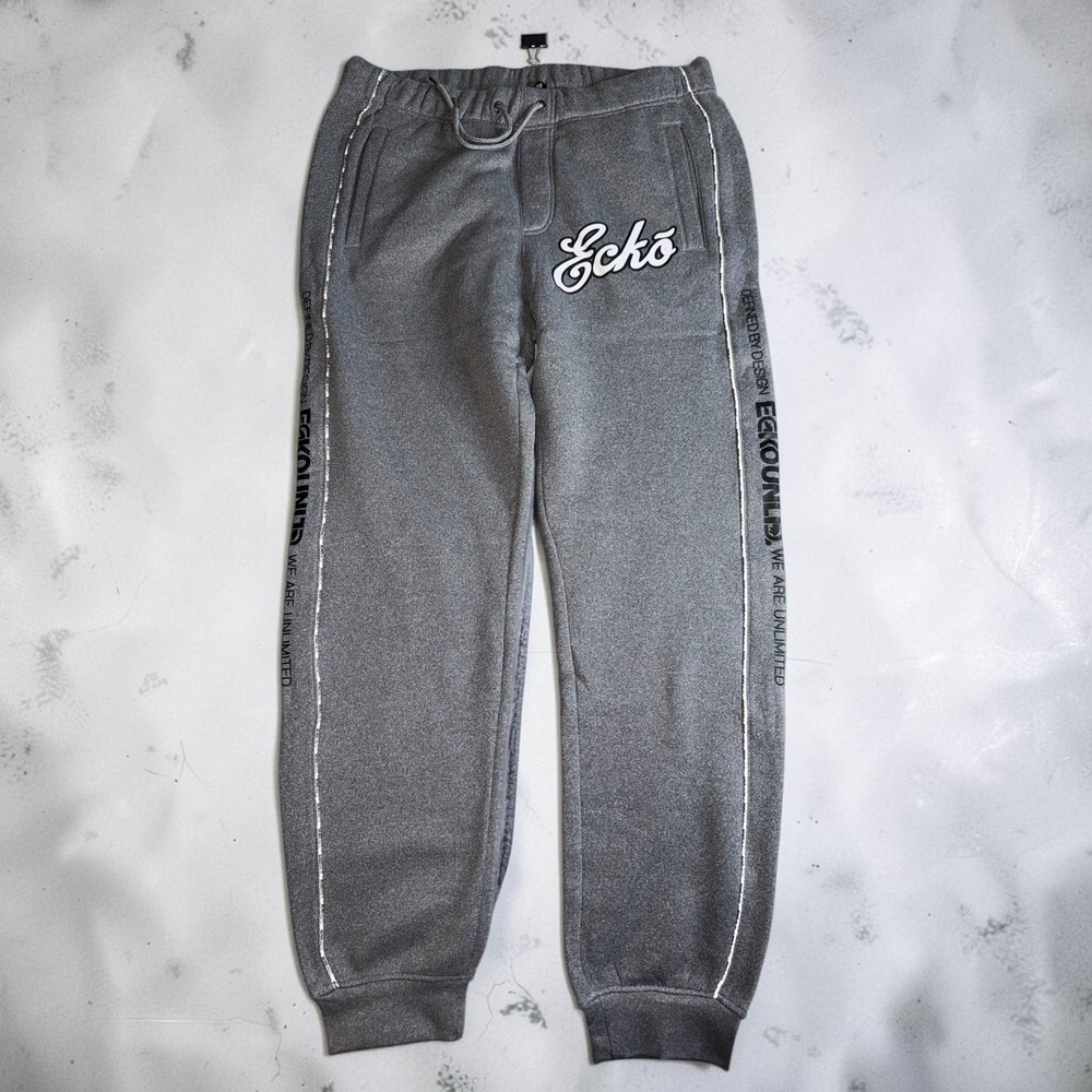 Ecko Unltd Mens Grey Graphic Jogger Sweatpants XL NWT Fleece Streetwear Logo